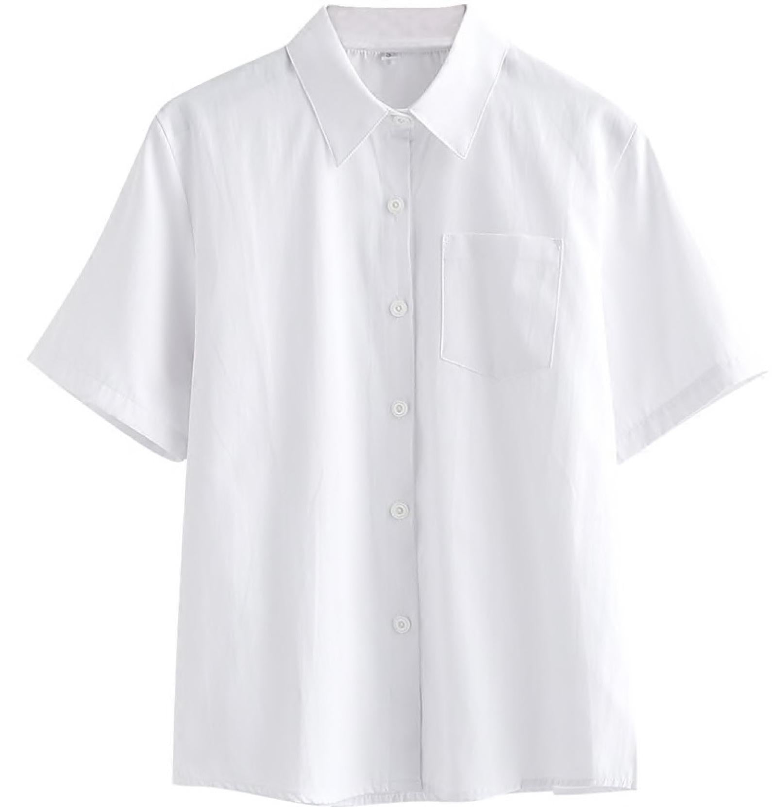 Camisa Blanca Unisex Con Cuello