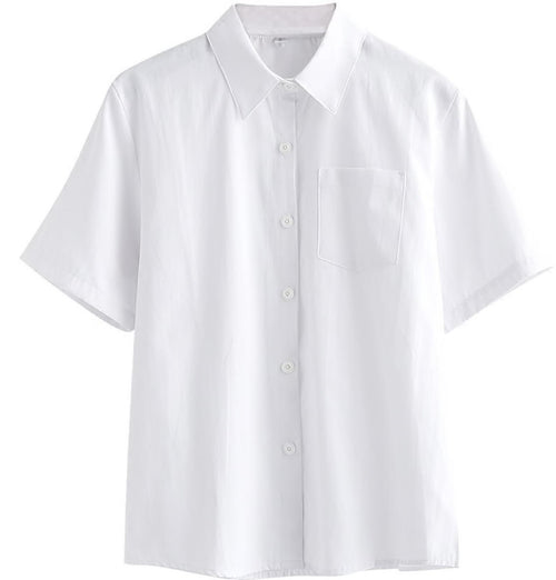 Camisa Blanca Unisex Con Cuello